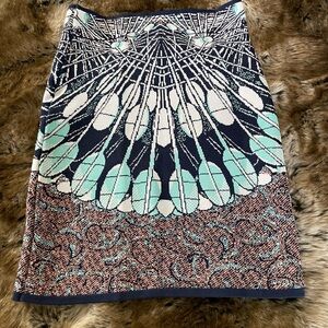 BCBGMaxAzria Multicolor Patterned Pencil Skirt